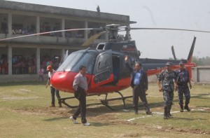 Prachanda- with helicopter