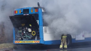 Traffic chaos as bus catches fire on Spit Road in Sydney’s north