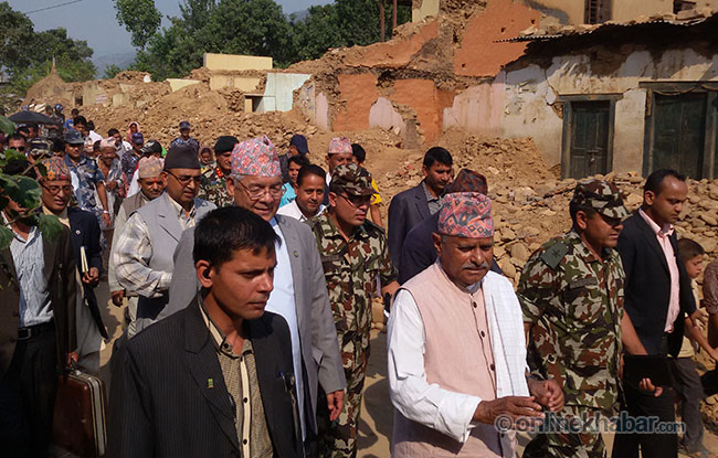राष्ट्रपतिद्वारा रसुवा र नुवाकोटको अवलोकन