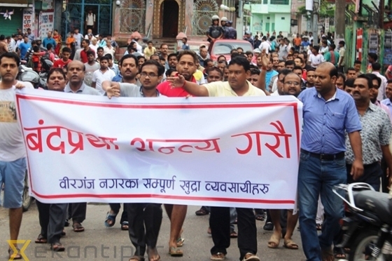 वीरगंजमा पनि बन्दको प्रतिकार