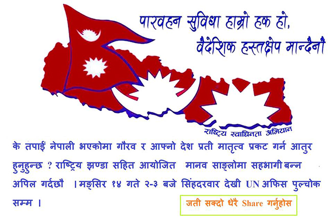 सत्ता समर्थक प्रदर्शनमा, सिंहदरबारदेखि संयुक्त राष्ट्र संघसम्म मानव साङ्लो