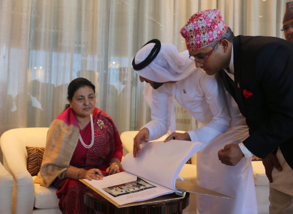 President Bhandari says purpose of her visit is to give assurance that Nepal is poised for stability