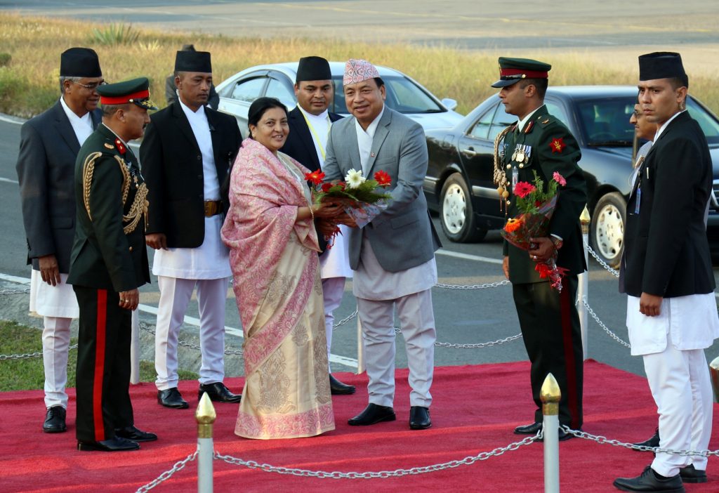 Presiden Bhandari leaves for UAE